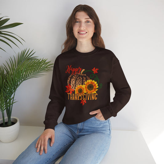 Leopard Print Pumpkin Thanksgiving Sweatshirt