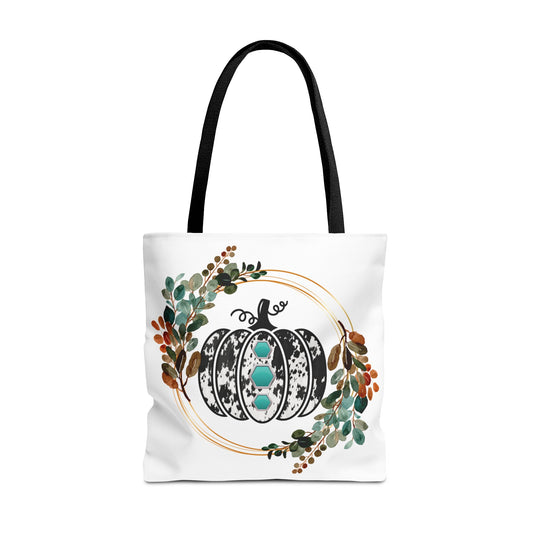 Cow Print Pumpkin Tote Bag