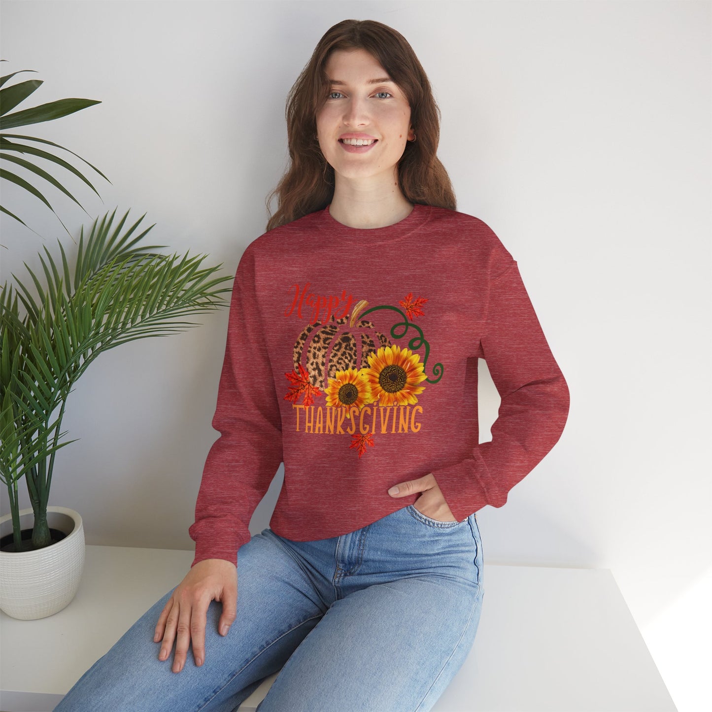 Leopard Print Pumpkin Thanksgiving Sweatshirt