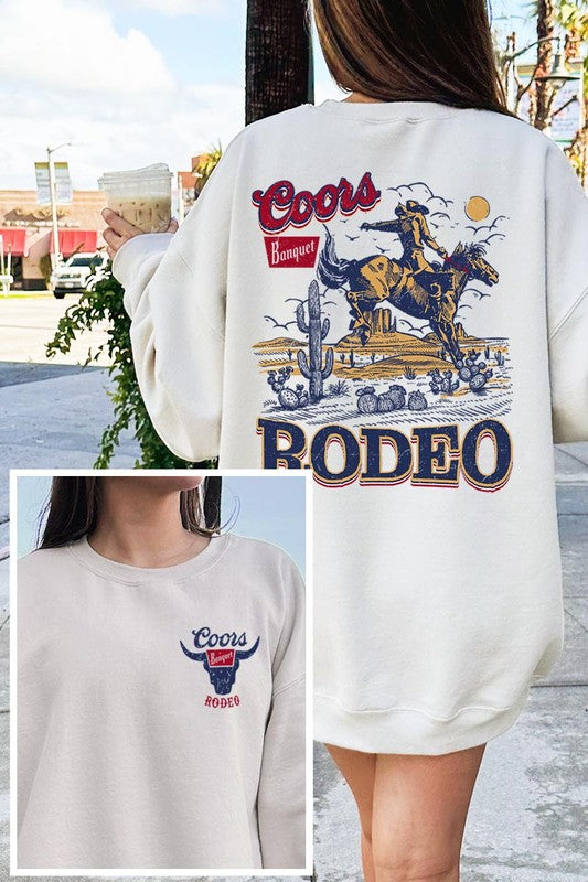 Coors Rodeo Bull Skull Fleece Sweatshirt.