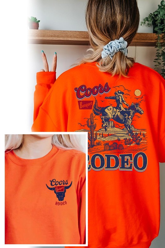 Coors Rodeo Bull Skull Fleece Sweatshirt.