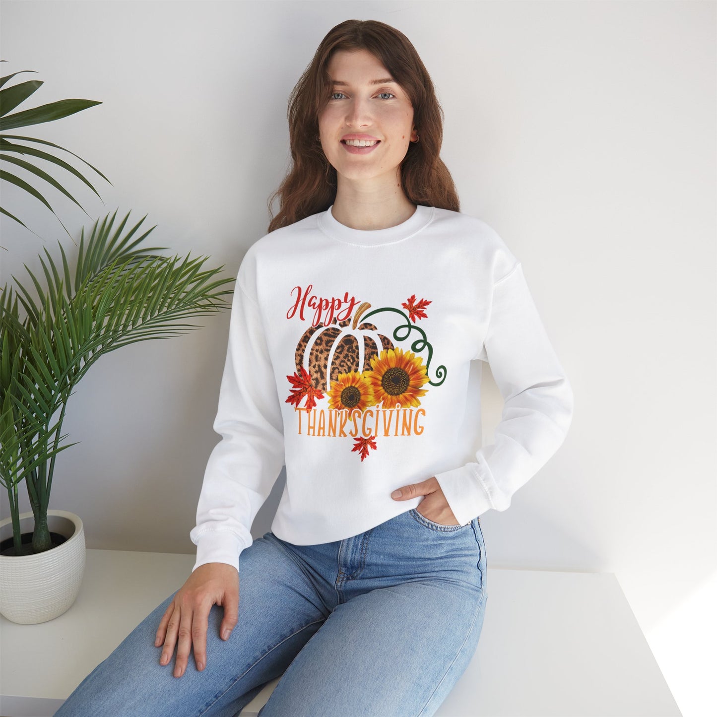 Leopard Print Pumpkin Thanksgiving Sweatshirt