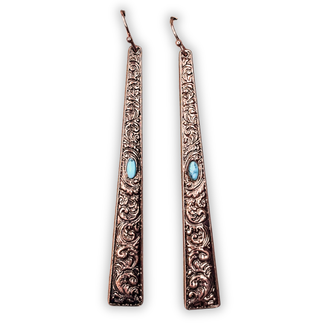 Frills Dangle Fashion Earrings - Copper