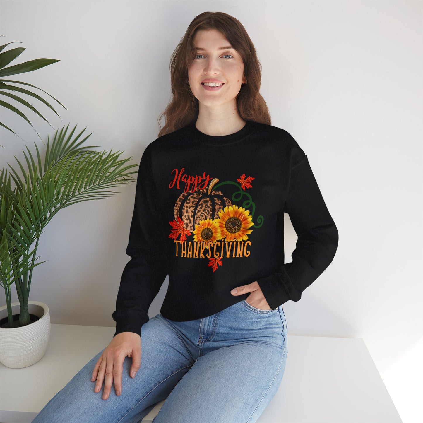 Leopard Print Pumpkin Thanksgiving Sweatshirt