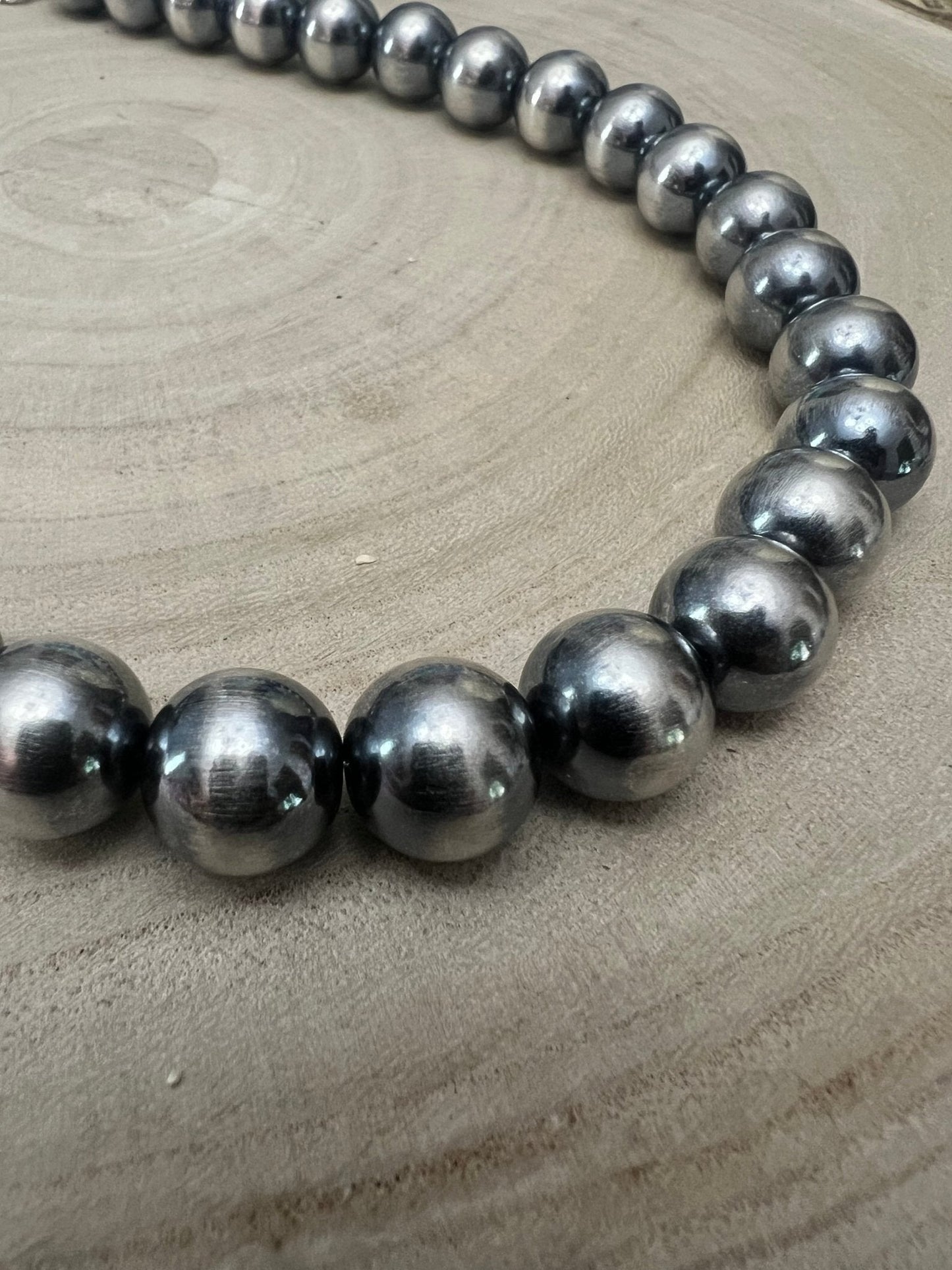 14mm Sterling Silver Pearls Necklace - 18 inch