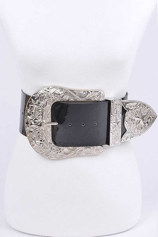 Patent Leather Statement Oversize Belt