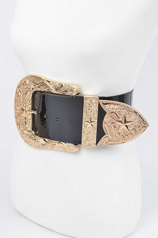 Patent Leather Statement Oversize Belt