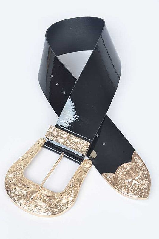 Patent Leather Statement Oversize Belt