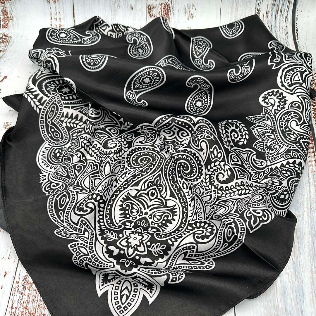 Black Paisley Wild Rag