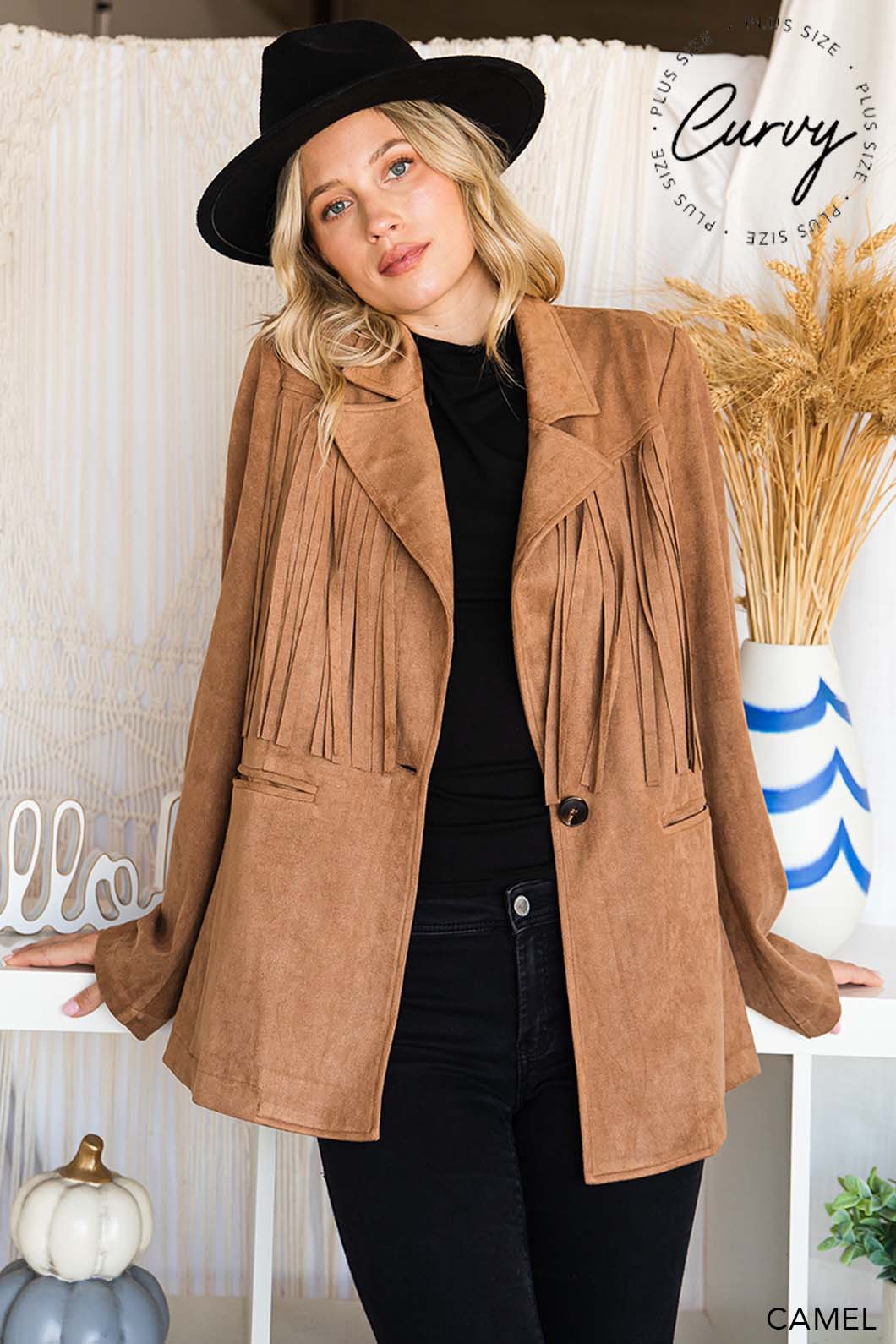 Calgary Fringe Blazer Plus Size