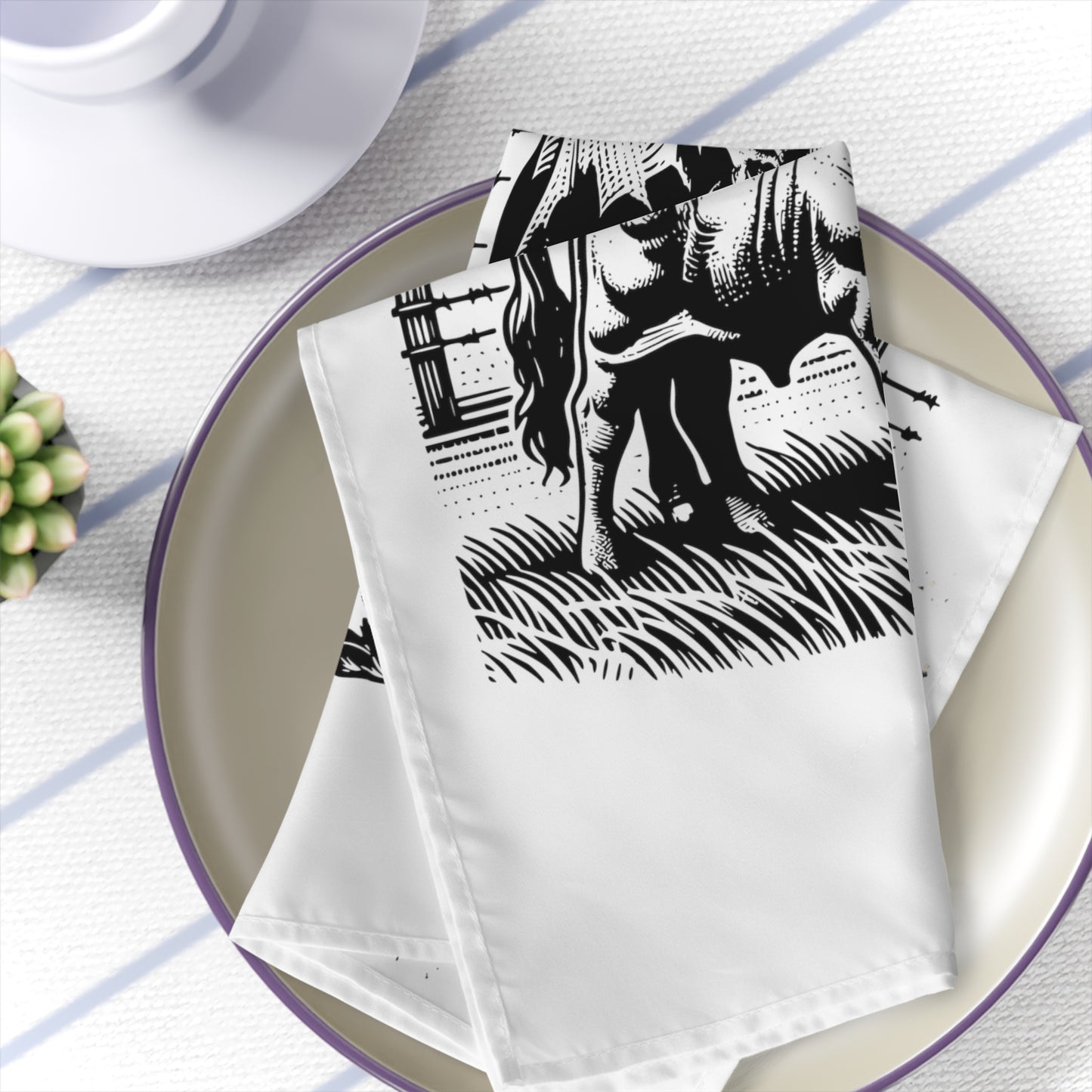 Napkins, Longhorn Napkins, Longhorn Cattle,