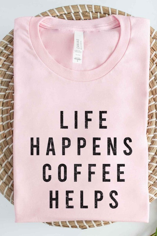 LIFE HAPPENS COFFEE GRAPHIC PLUS SIZE TEE