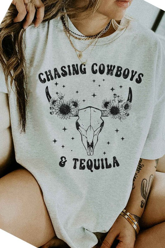 COWBOYS AND TEQUILA GRAPHIC PLUS SIZE TEE