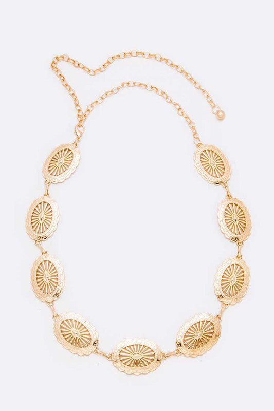 Western Concho Fashion Chain Belt