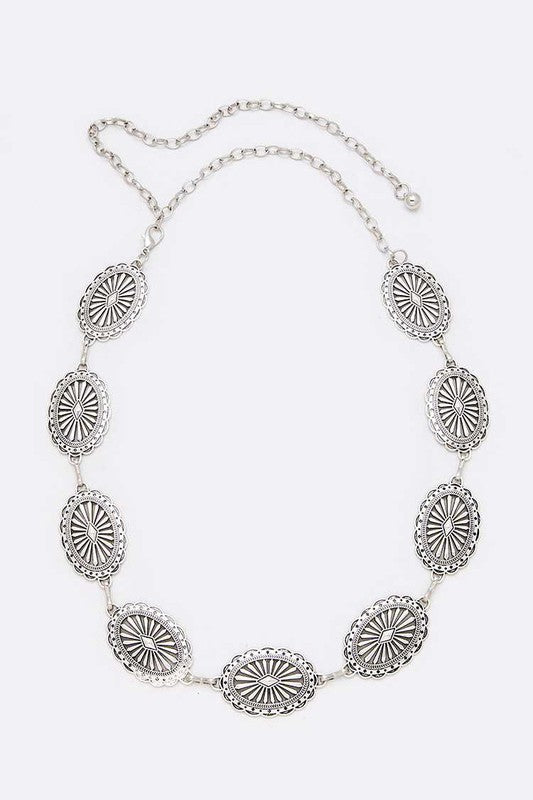 Western Concho Fashion Chain Belt