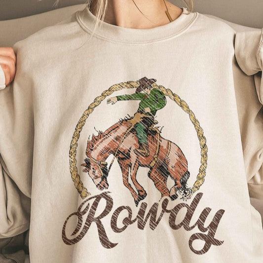 ROWDY COWBOY WESTERN WILD OVERSIZED SWEATSHIRT