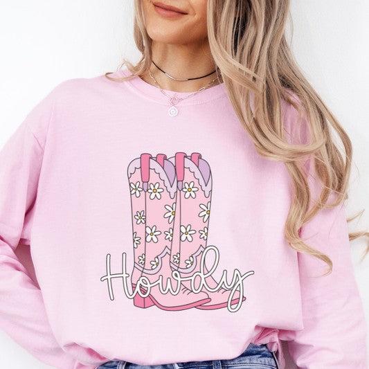 Howdy Cowboy Boot Country Western Graphic Tee