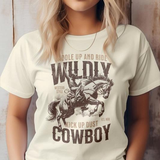 Kick up Dust Cowboy, Vintage Western Graphic Tee