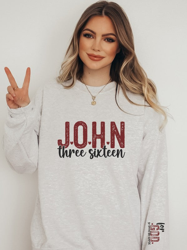 John 3 16 For God So Loved Crew Sweatshirt