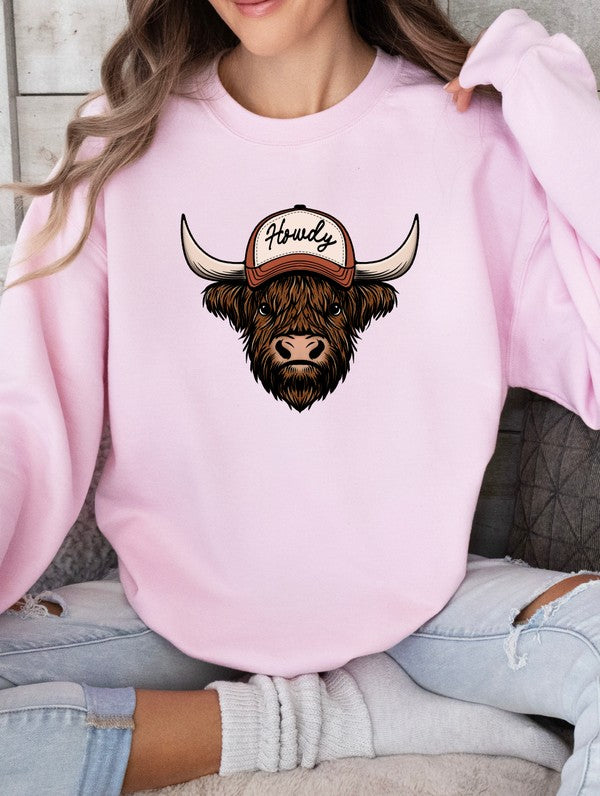 Howdy Cow Graphic Crew Sweatshirt