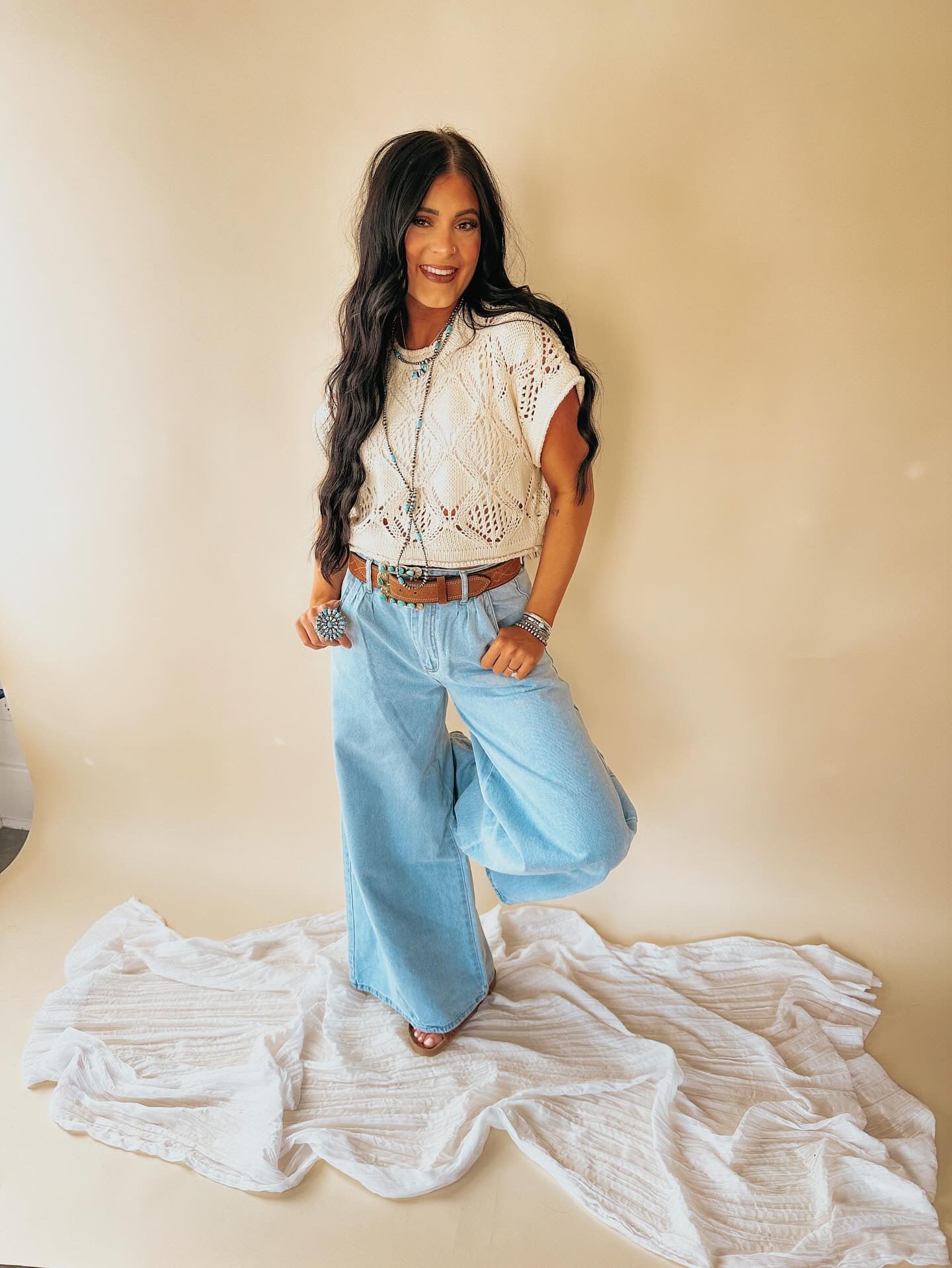 The Cowtown Wide Leg Jeans - large