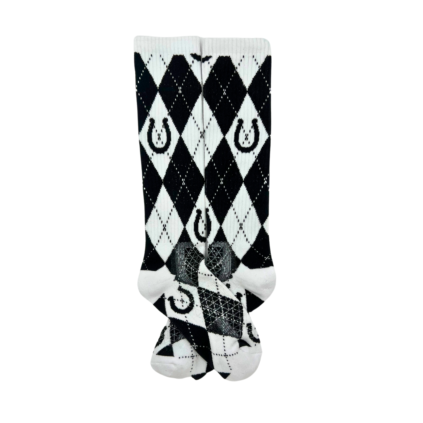 Lucky Argyle Blk/White Performance Boot Socks