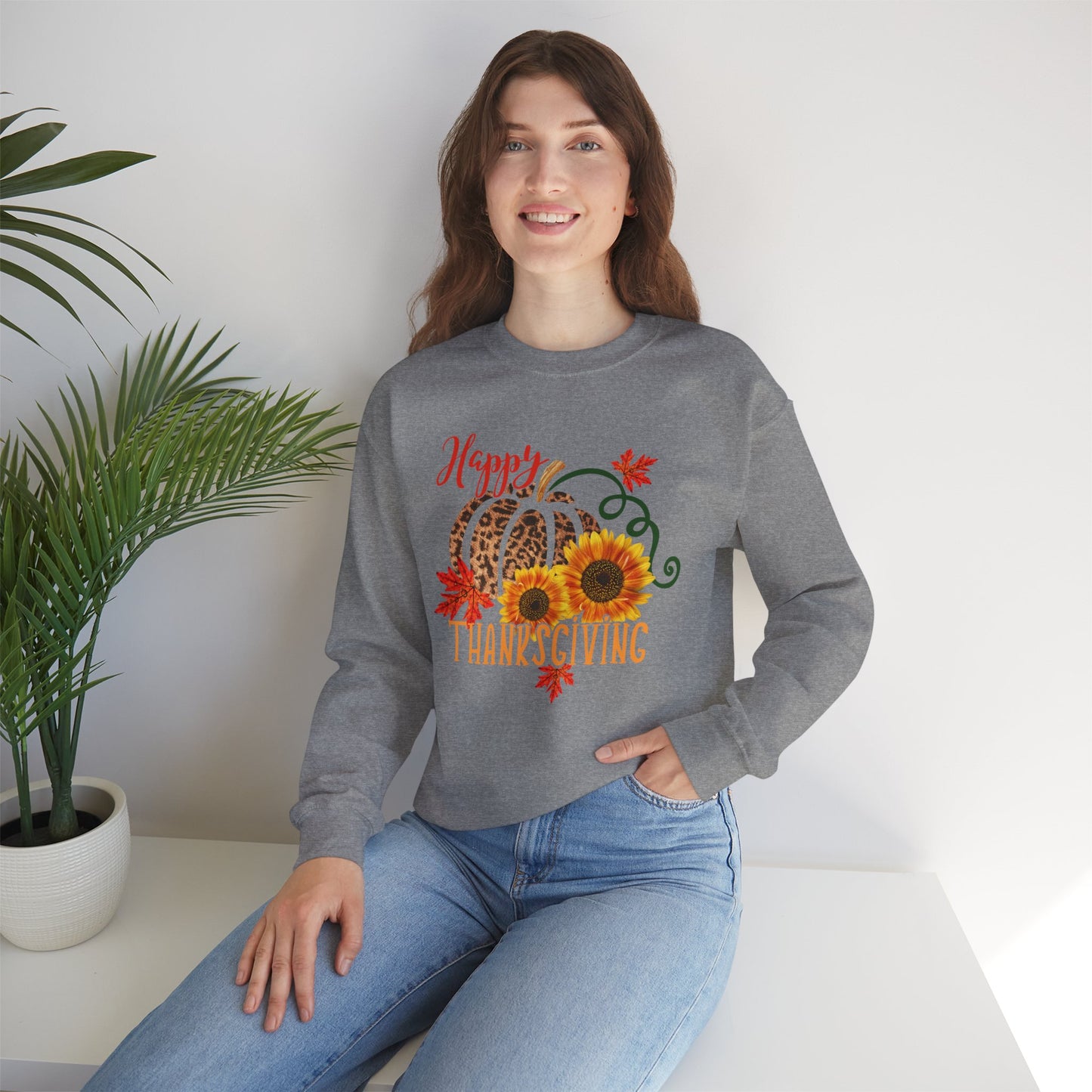 Leopard Print Pumpkin Thanksgiving Sweatshirt