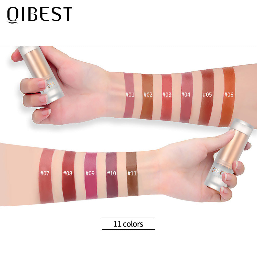 QIBEST Lipstick Velvet Matte Lipstick Not Easy To Fade Easy To Color Matte Lipstick