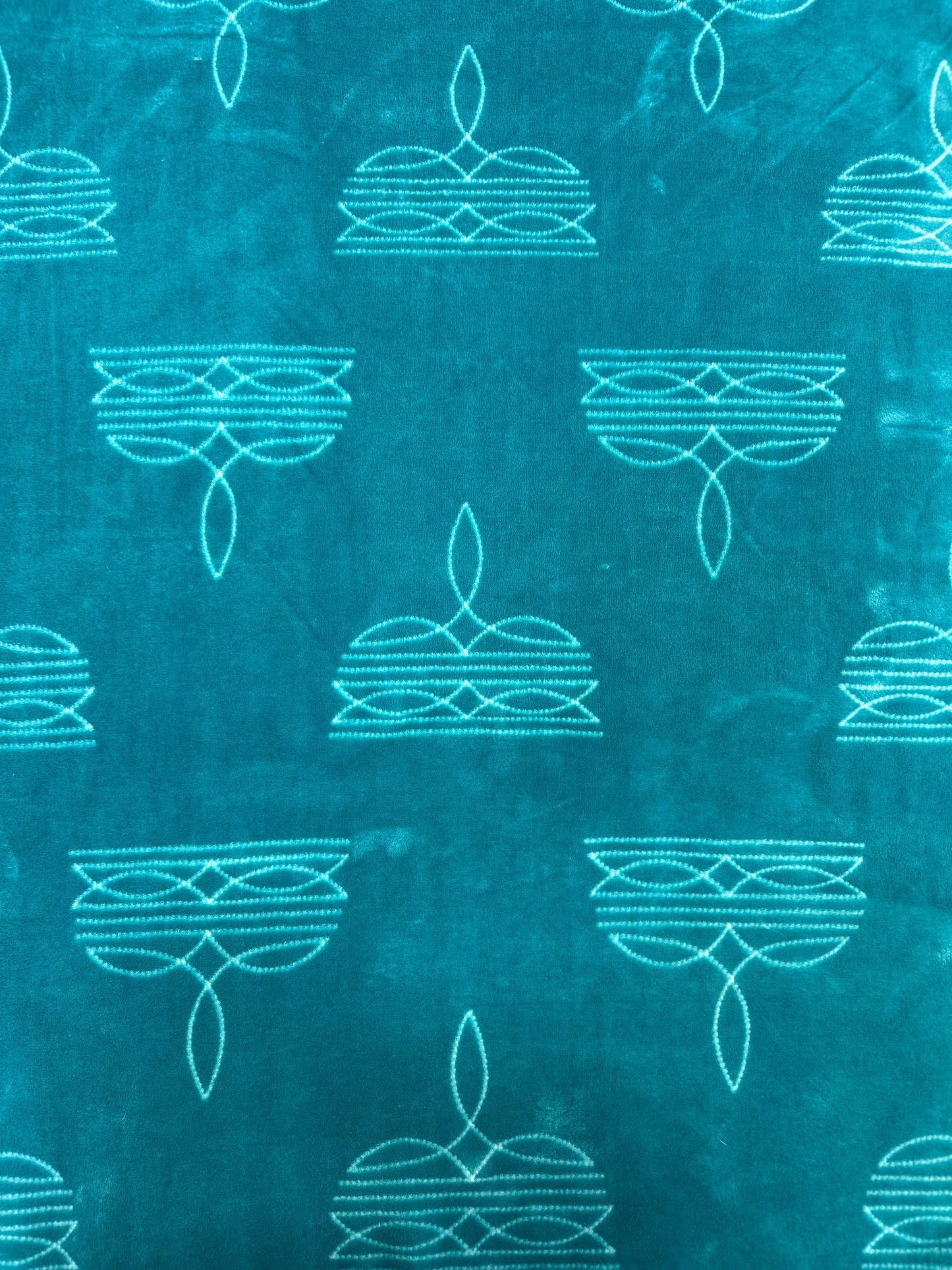 Teal Boot Stitch King Size Super Soft Plush Blanket