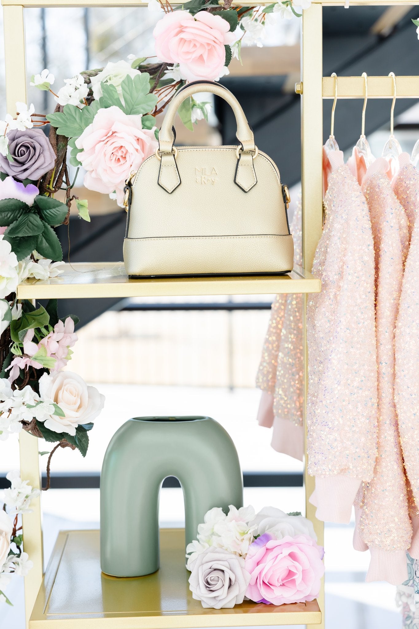 Gold Metallic Girl's Crossbody Purse