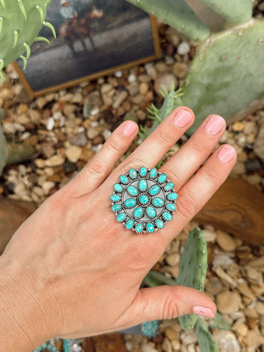 The Janie Kingman Turquoise Adjustable Ring