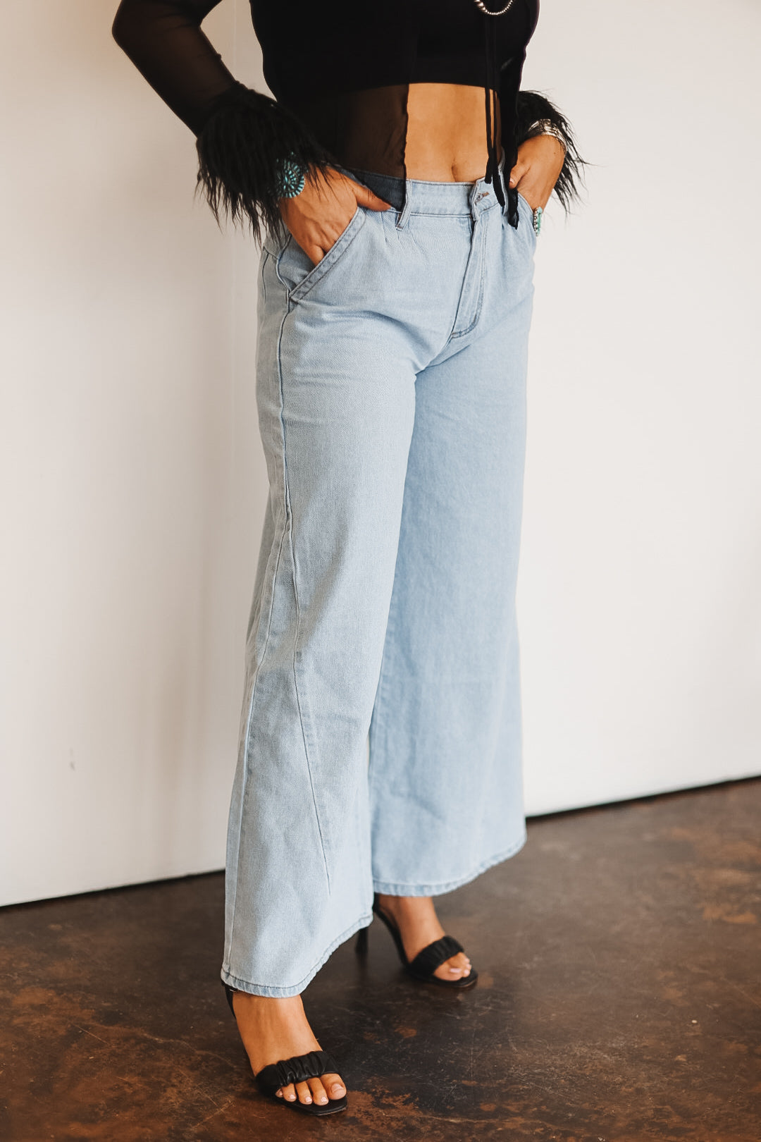 The Cowtown Wide Leg Jeans - large
