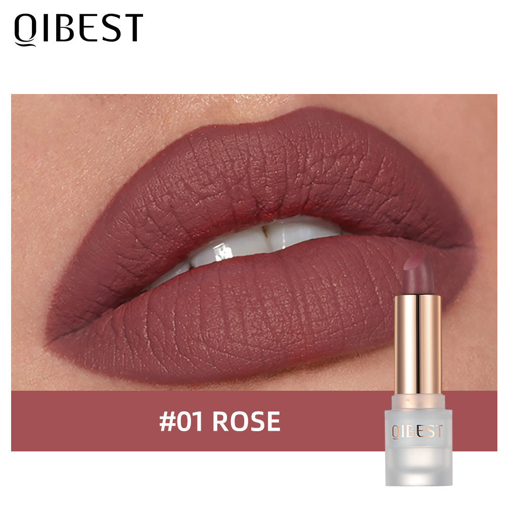 QIBEST Lipstick Velvet Matte Lipstick Not Easy To Fade Easy To Color Matte Lipstick