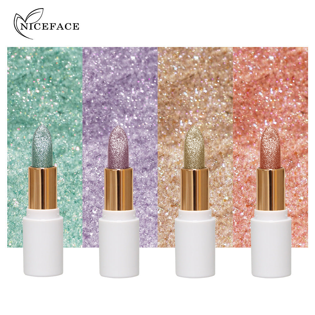 NICEFACE Charming Color-Changing Lipstick Bling Bling Slightly Flashing Warm Moisturizing Lipstick Waterproof And Not Easy To Fade