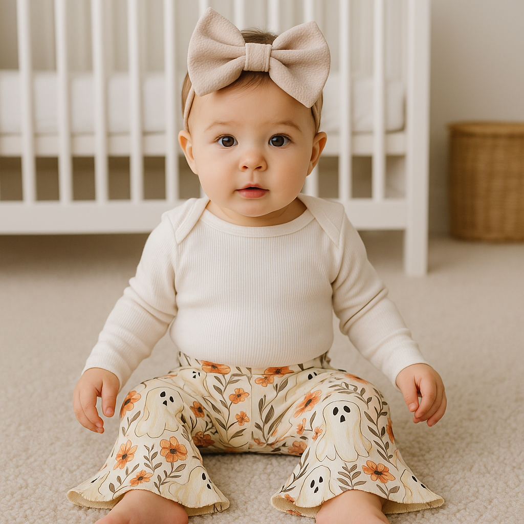 Boho Ghost Halloween Baby Bell Bottoms