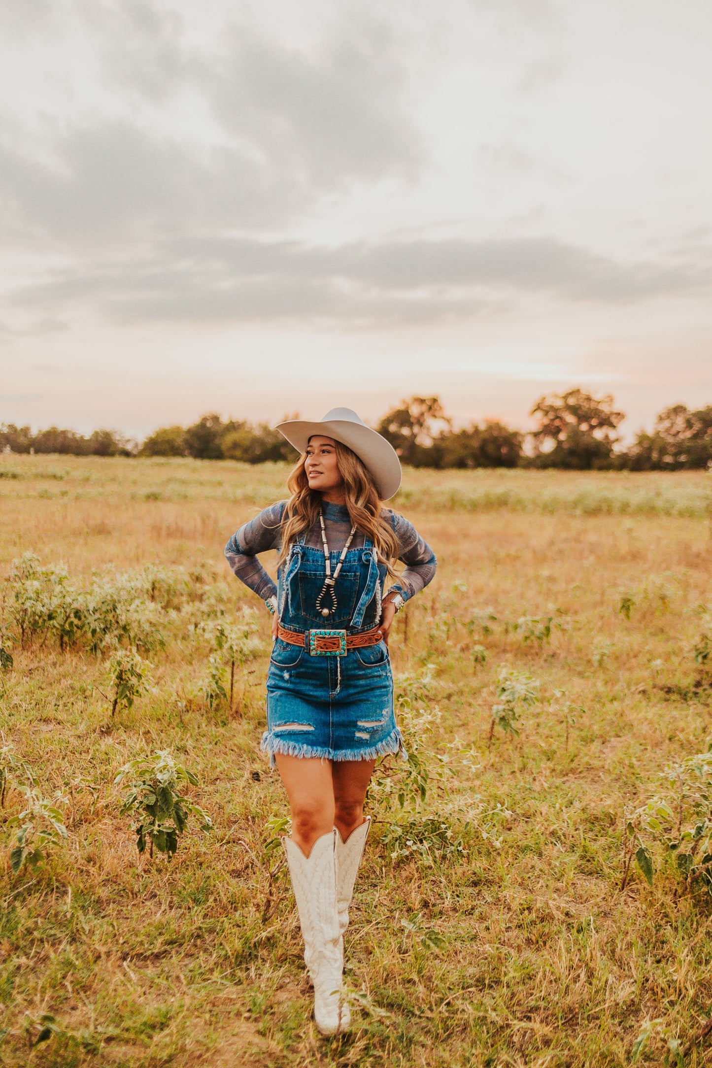 The Denim Mesh Top