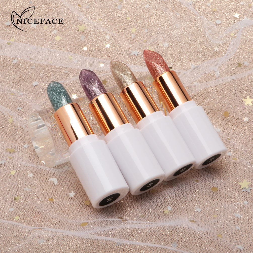NICEFACE Charming Color-Changing Lipstick Bling Bling Slightly Flashing Warm Moisturizing Lipstick Waterproof And Not Easy To Fade