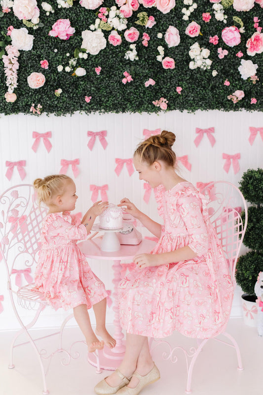 Howdy 3/4 Sleeve Ruffle Twirl Dress