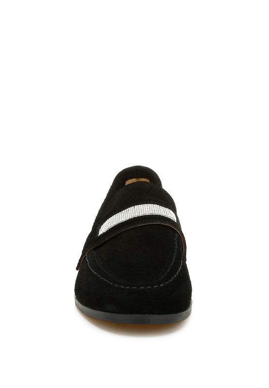 New Ode Rhinestone Penny Strap Loafers