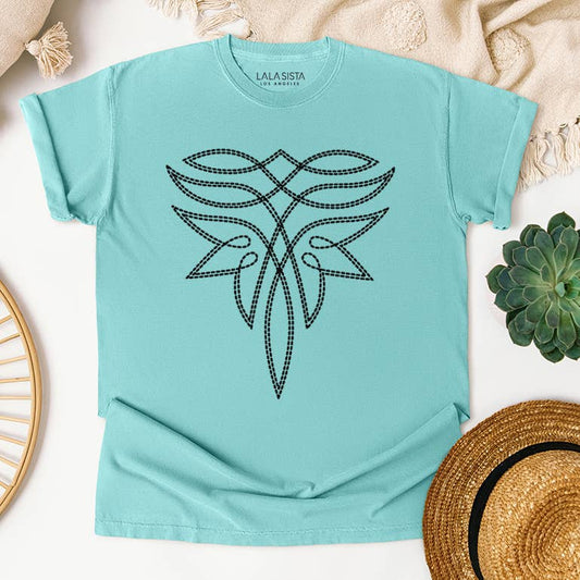 WESTERN BOOTS STITCHING GRAPHIC TEE, GARMENT DYED