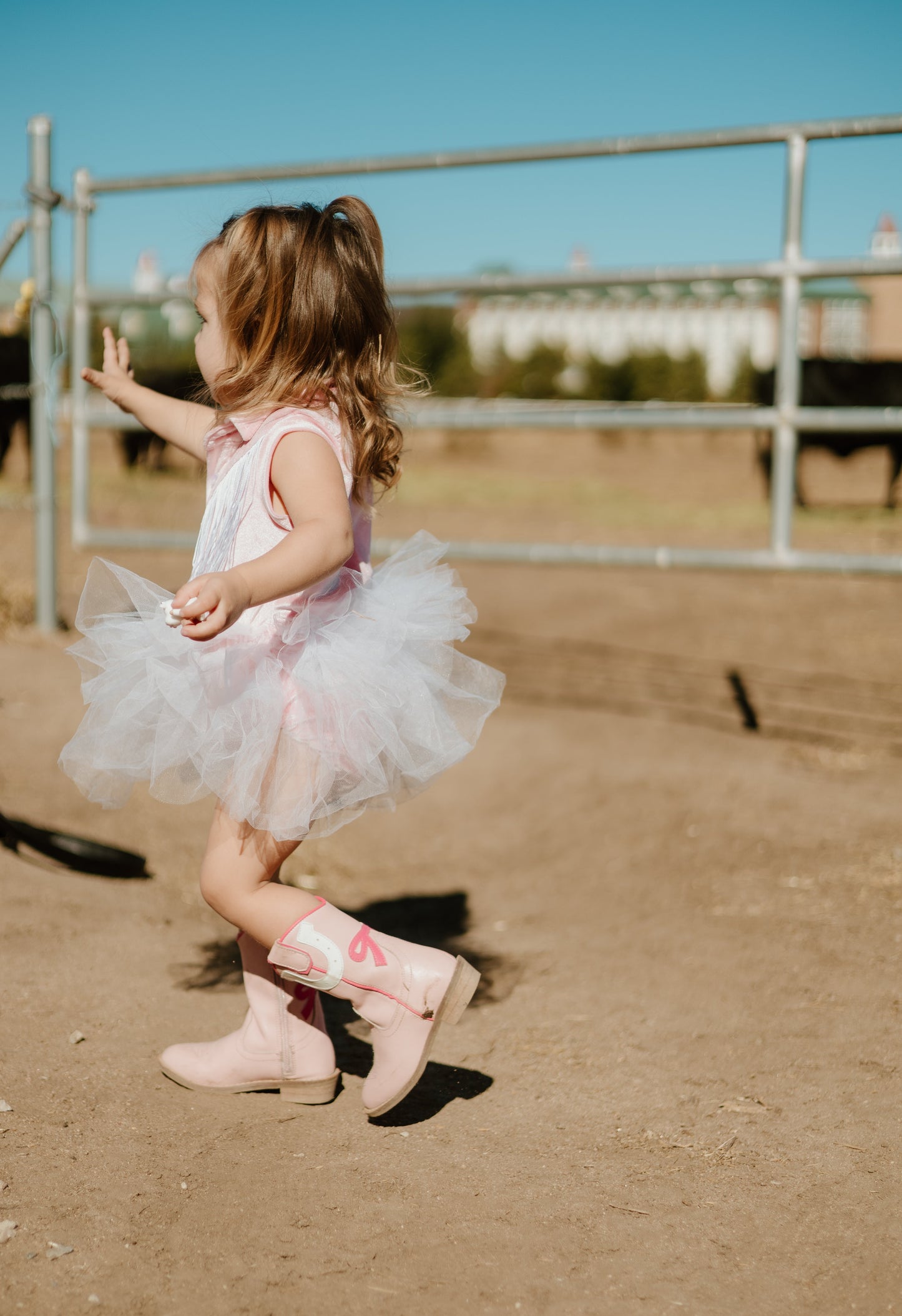 Safehaven Pink Toddler Cowgirl Boots – Horseshoe & Bow Detail – Vegan Leather Western Boots for Girls