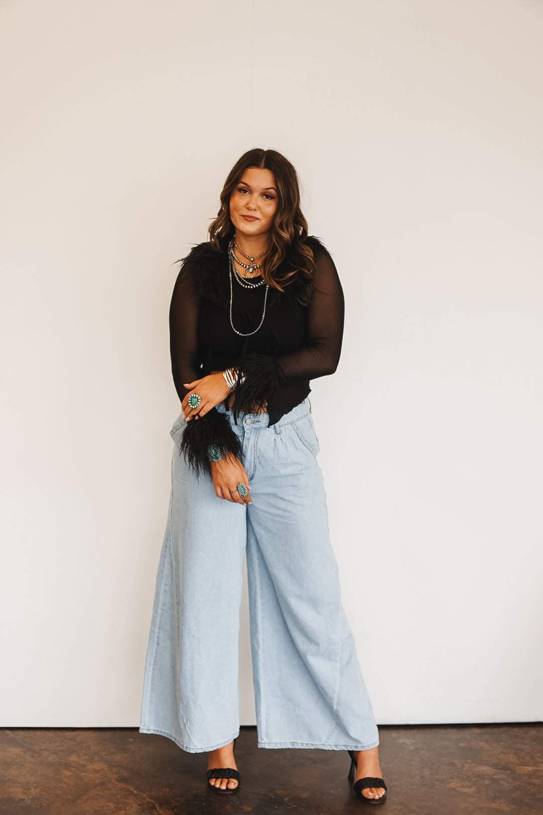 The Cowtown Wide Leg Jeans - large