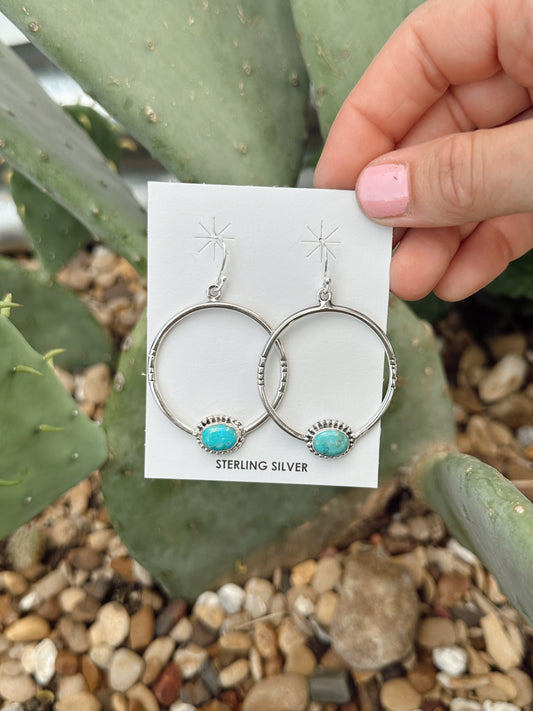 The Cisco Kingman Turquoise Hoops