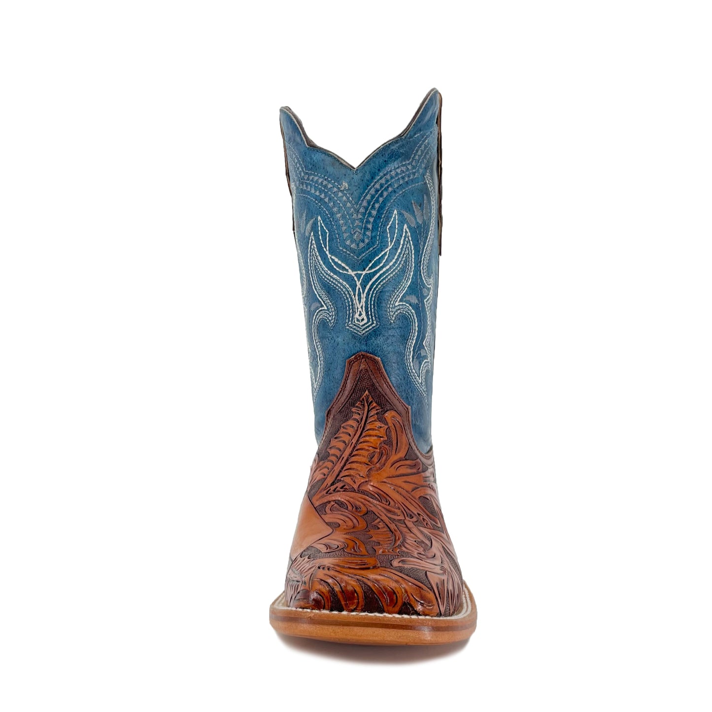 Men Bulldog Hand Tooled Boot - Lone Star w/Texas Flag