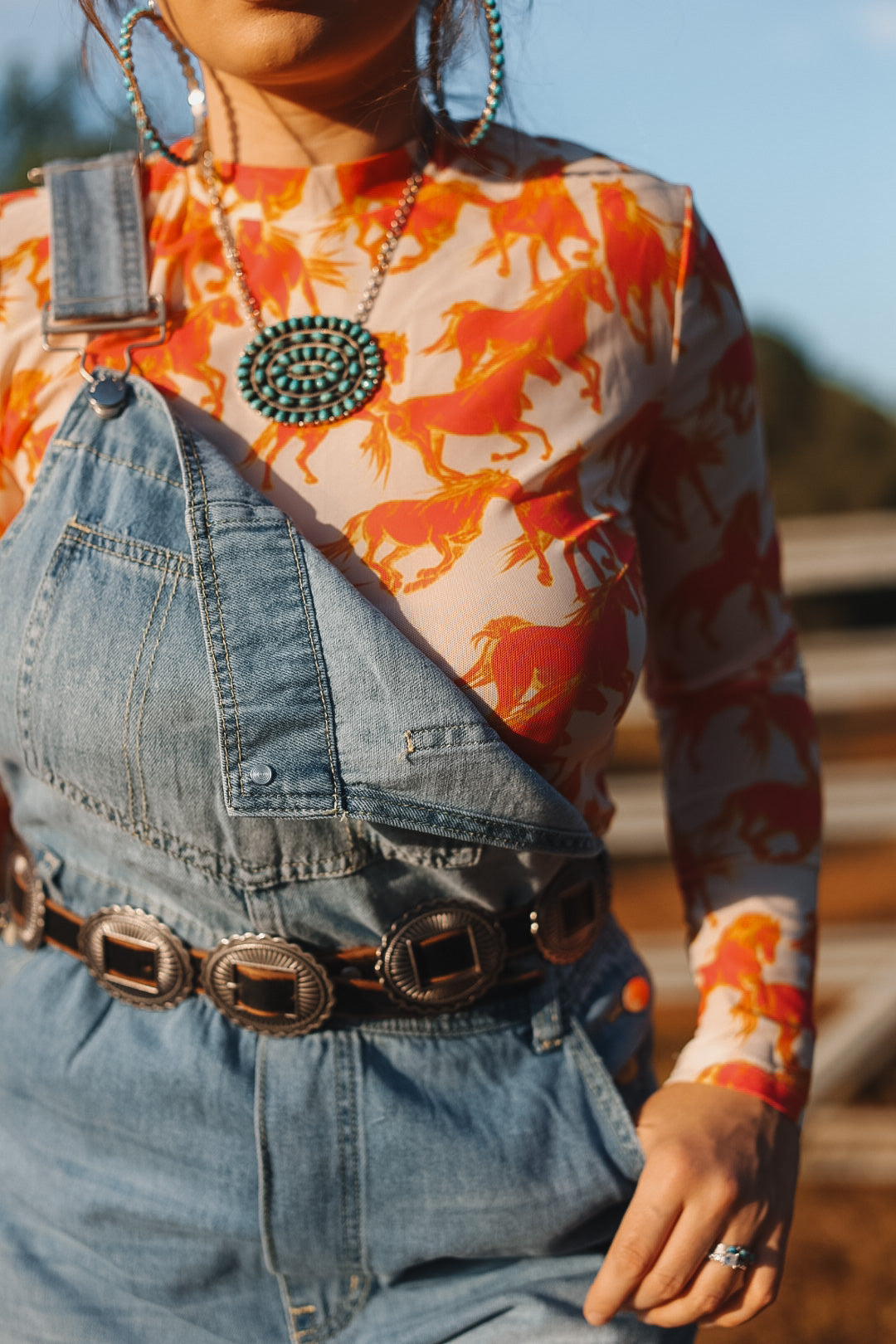 The Neon Wild Horse Mesh Top