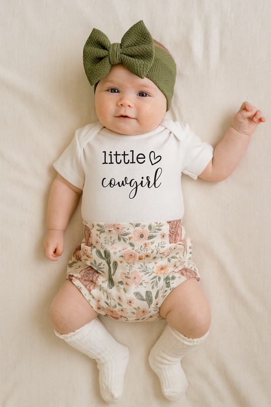 Little Cowgirl Highland Cow Bummies Set