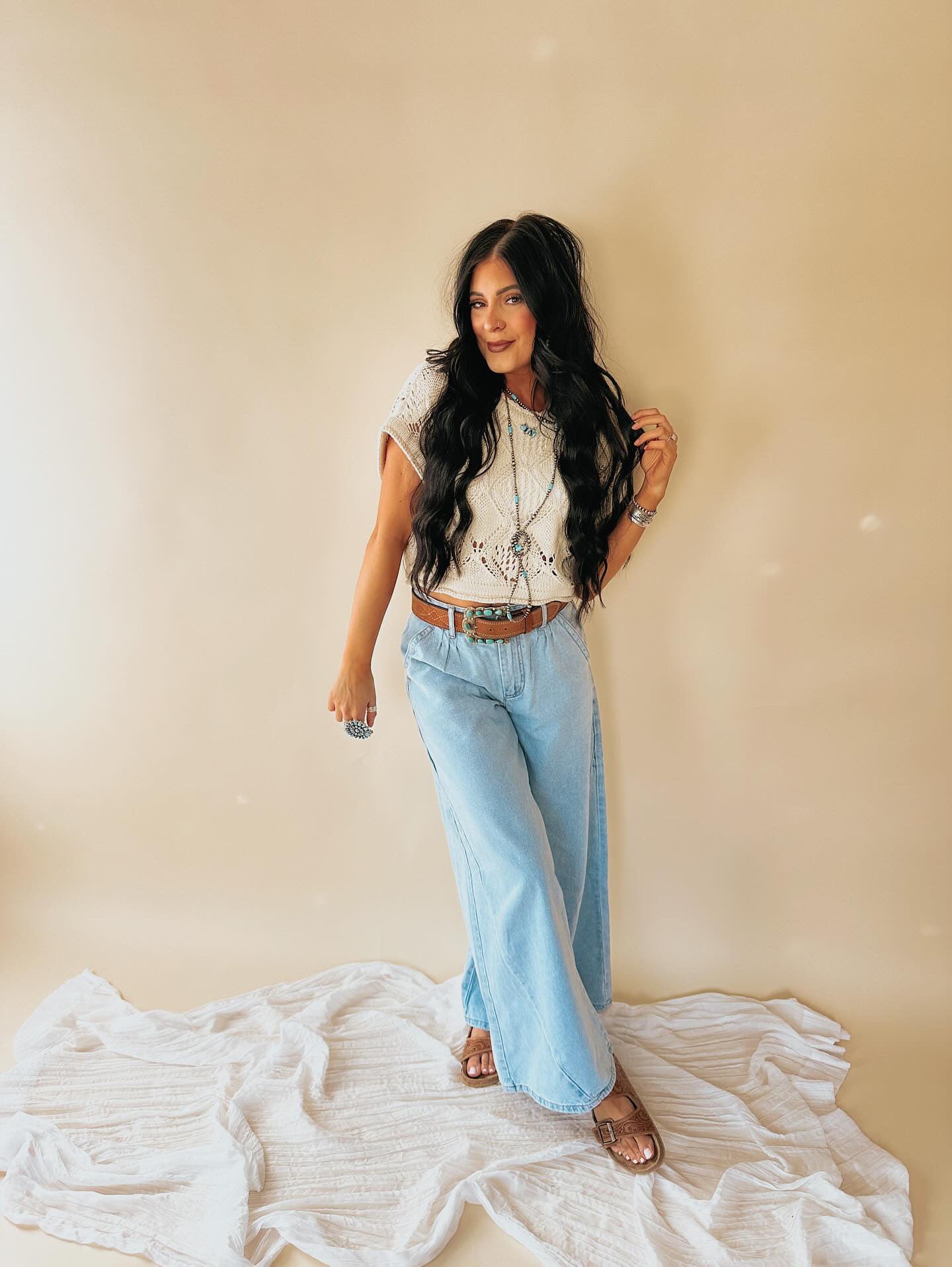 The Cowtown Wide Leg Jeans - large