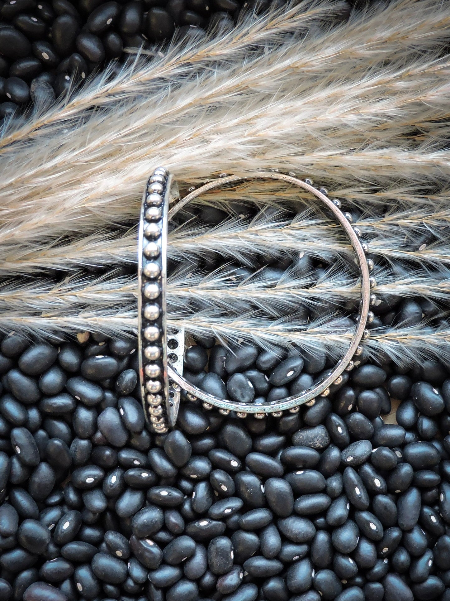 June Stud Bubble Hoop Fashion Earring - Silver