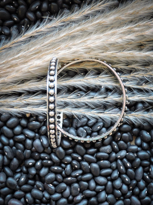 June Stud Bubble Hoop Fashion Earring - Silver