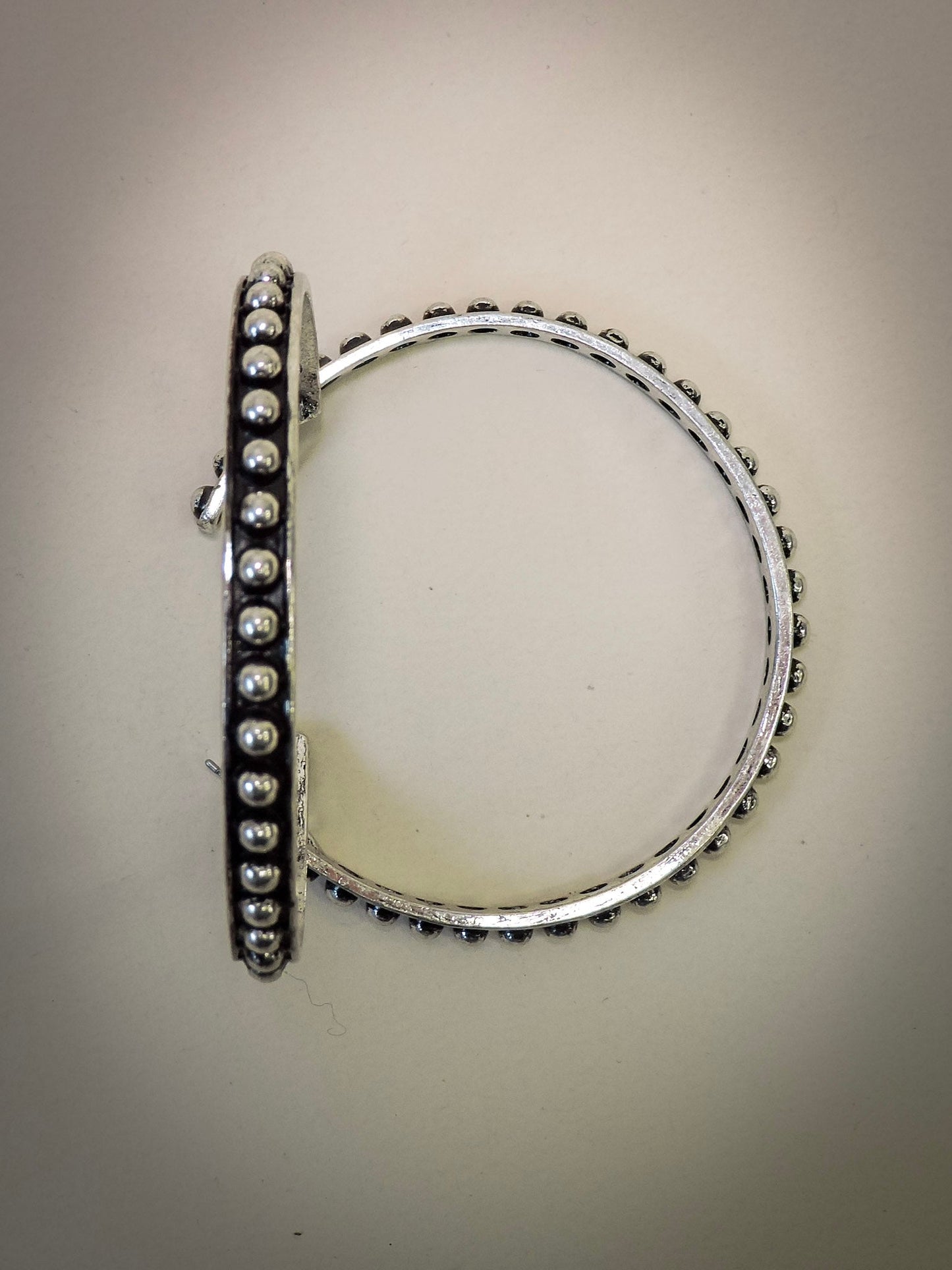 June Stud Bubble Hoop Fashion Earring - Silver